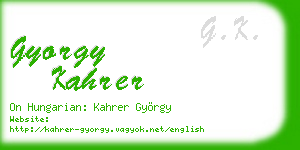 gyorgy kahrer business card